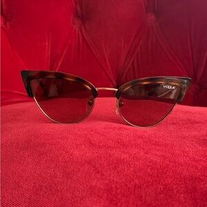 Vogue Women's Cat-Eye Sunglasses - Black and Gold